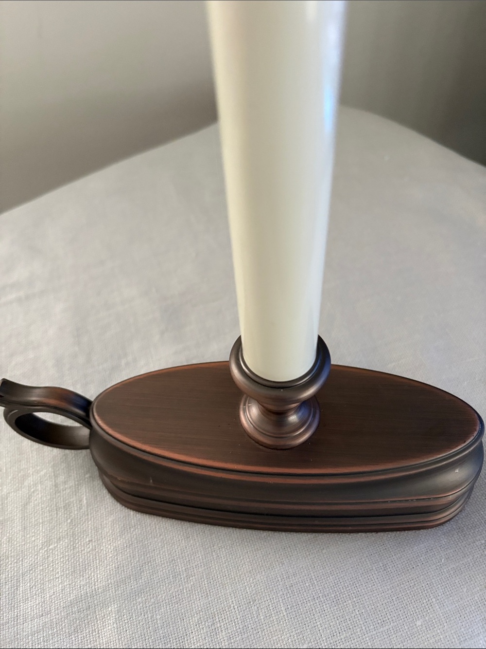 Luminara  Window Taper Candle 12" Moving Flame Bronze Tone Base with Timer - Picture 5 of 9